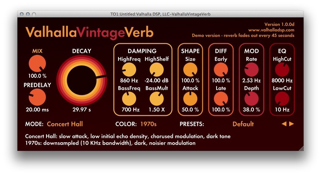 Valhalla Vintage Verb Crack V1.7.1 (Mac OS X Version)